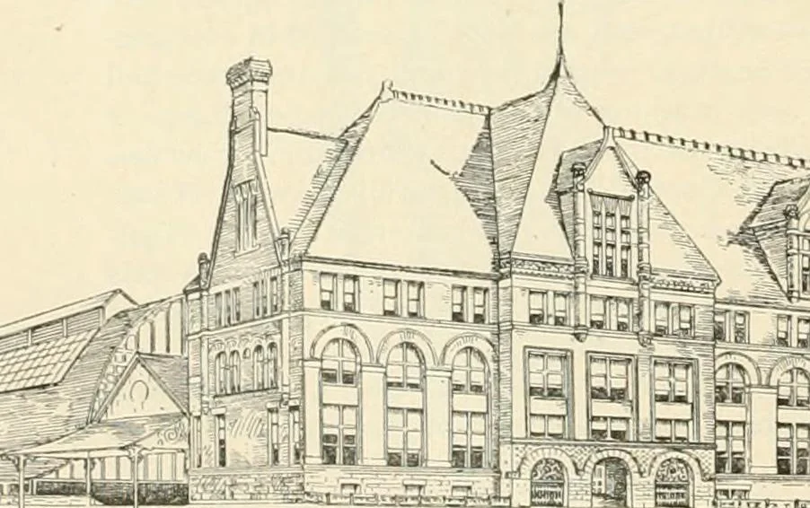 An illustration from Buildings and structures of American railroads. A reference book for railroad managers, superintendents, master mechanics, engineers, architects, and students, 1893, leaf 447