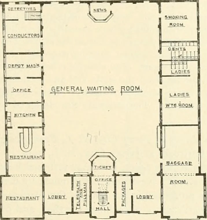 An illustration from Buildings and structures of American railroads. A reference book for railroad managers, superintendents, master mechanics, engineers, architects, and students, 1893, leaf 450