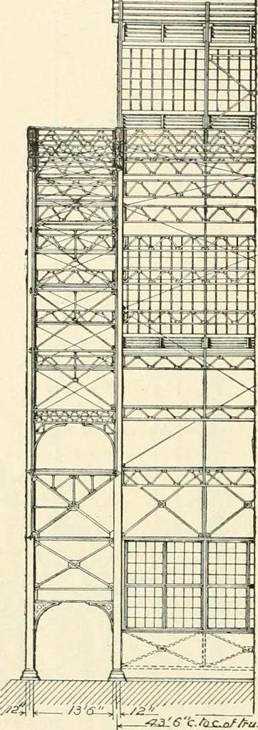 An illustration from Buildings and structures of American railroads. A reference book for railroad managers, superintendents, master mechanics, engineers, architects, and students, 1893, leaf 453