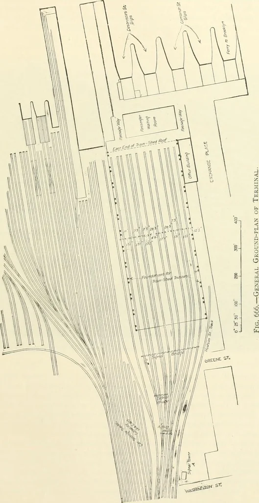 An illustration from Buildings and structures of American railroads. A reference book for railroad managers, superintendents, master mechanics, engineers, architects, and students, 1893, leaf 456