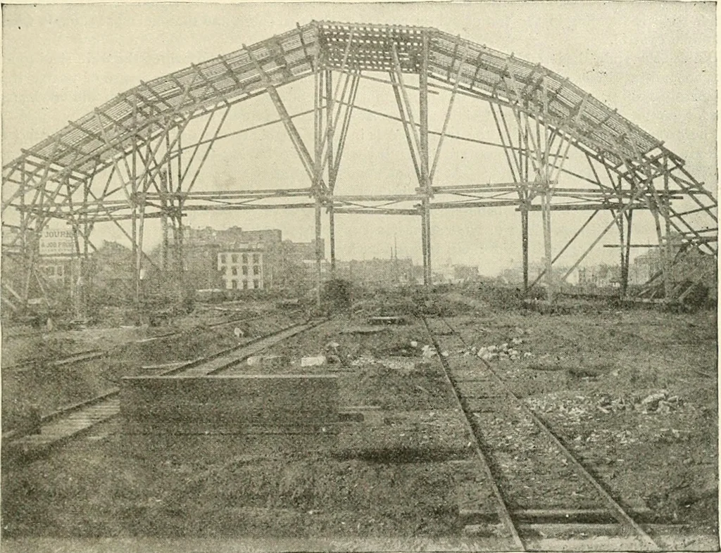 An illustration from Buildings and structures of American railroads. A reference book for railroad managers, superintendents, master mechanics, engineers, architects, and students, 1893, leaf 458