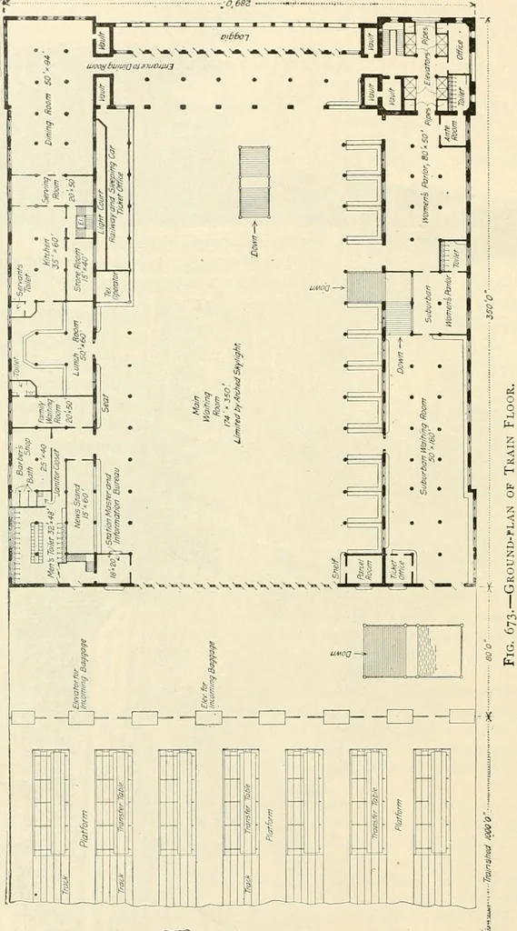 An illustration from Buildings and structures of American railroads. A reference book for railroad managers, superintendents, master mechanics, engineers, architects, and students, 1893, leaf 465