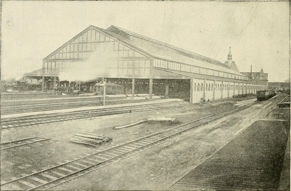 An illustration from Buildings and structures of American railroads. A reference book for railroad managers, superintendents, master mechanics, engineers, architects, and students, 1893, leaf 475