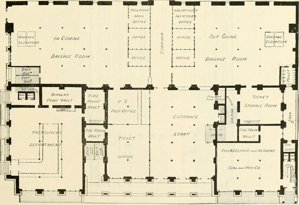 An illustration from Buildings and structures of American railroads. A reference book for railroad managers, superintendents, master mechanics, engineers, architects, and students, 1893, leaf 478