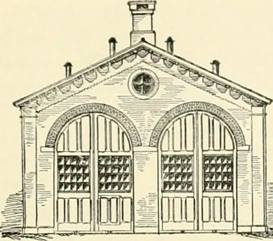 An illustration from Buildings and structures of American railroads. A reference book for railroad managers, superintendents, master mechanics, engineers, architects, and students, 1893, leaf 86