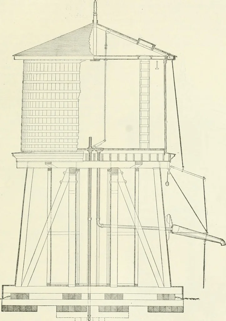 An illustration from Buildings and structures of American railroads. A reference book for railroad managers, superintendents, master mechanics, engineers, architects, and students, 1893, leaf 162
