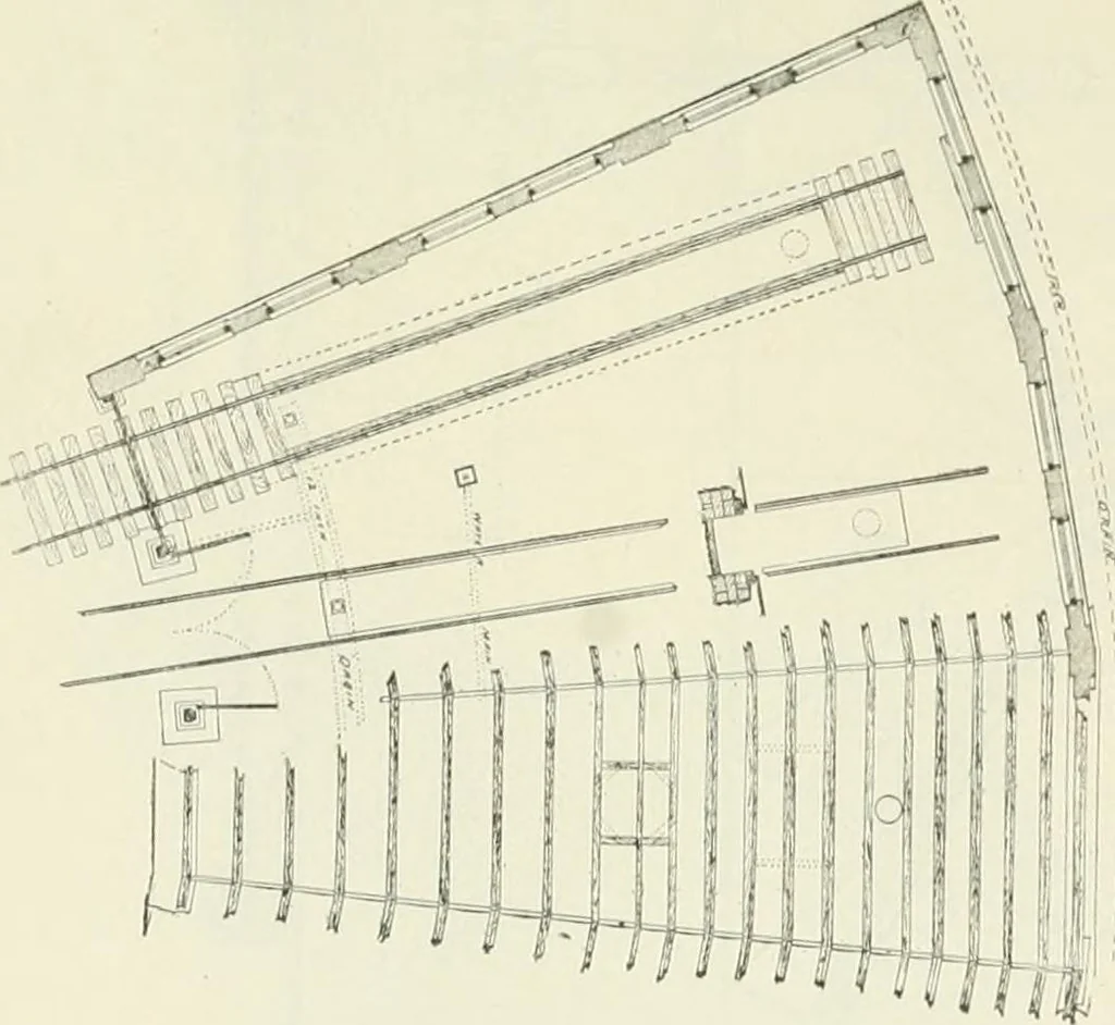 An illustration from Buildings and structures of American railroads. A reference book for railroad managers, superintendents, master mechanics, engineers, architects, and students, 1893, leaf 216