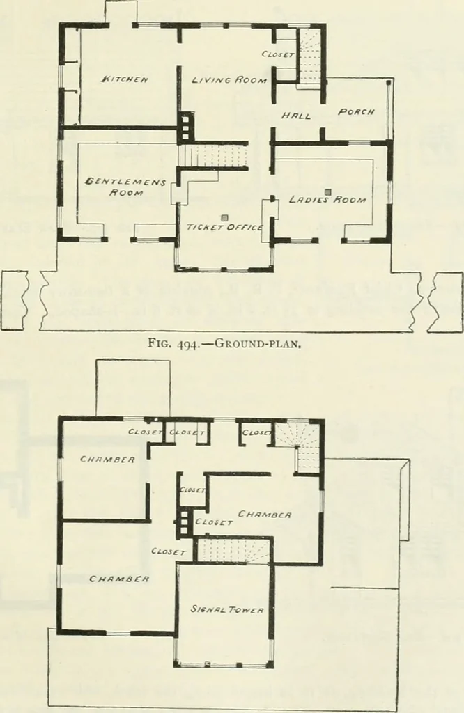 An illustration from Buildings and structures of American railroads. A reference book for railroad managers, superintendents, master mechanics, engineers, architects, and students, 1893, leaf 308