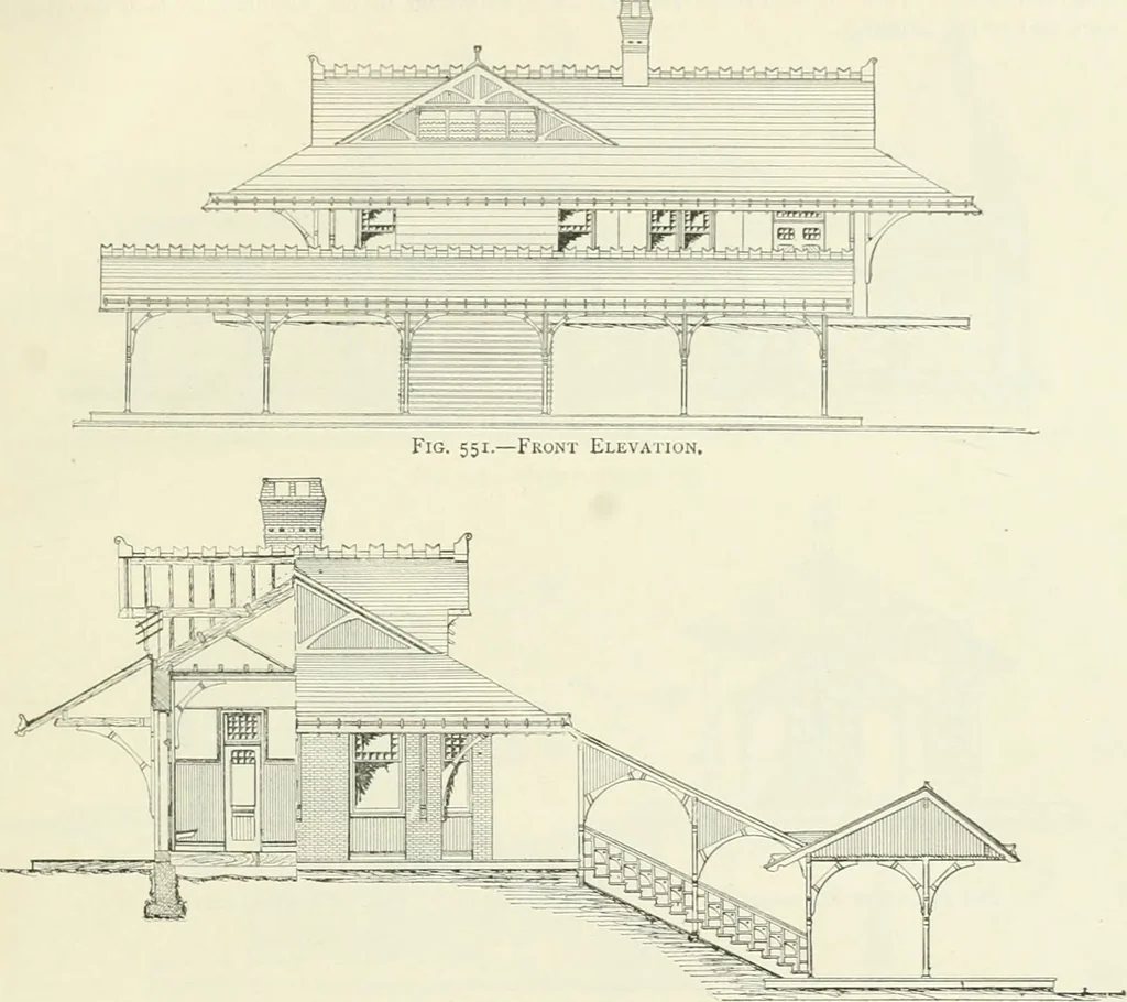An illustration from Buildings and structures of American railroads. A reference book for railroad managers, superintendents, master mechanics, engineers, architects, and students, 1893, leaf 334