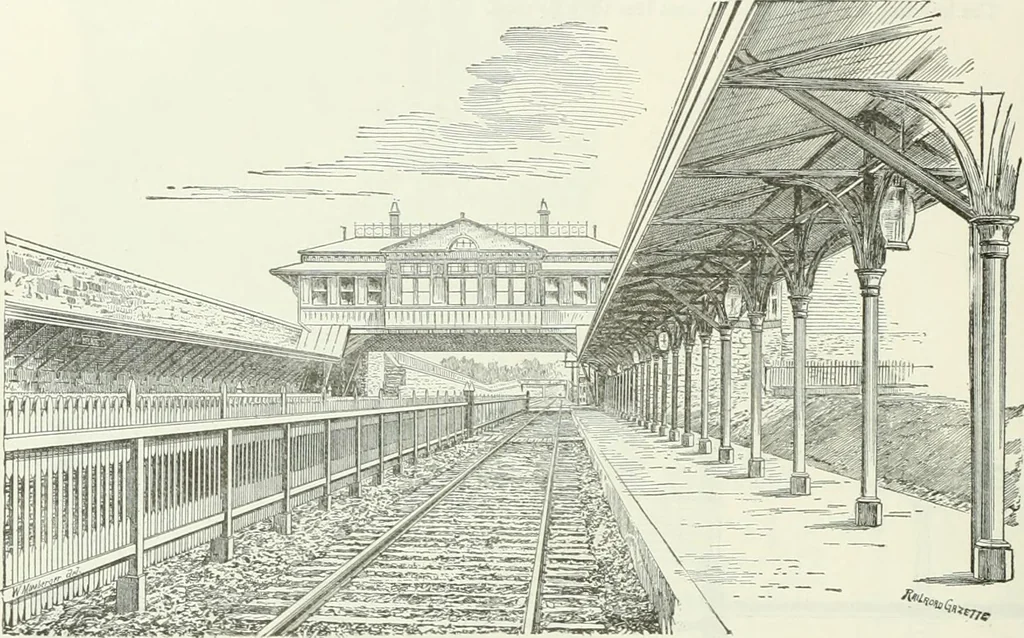 An illustration from Buildings and structures of American railroads. A reference book for railroad managers, superintendents, master mechanics, engineers, architects, and students, 1893, leaf 349