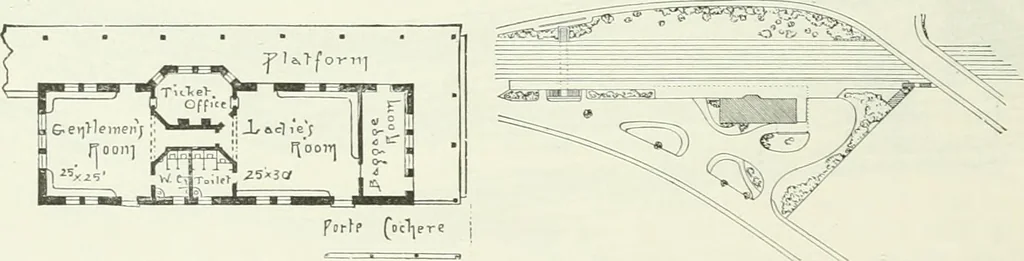 An illustration from Buildings and structures of American railroads. A reference book for railroad managers, superintendents, master mechanics, engineers, architects, and students, 1893, leaf 361