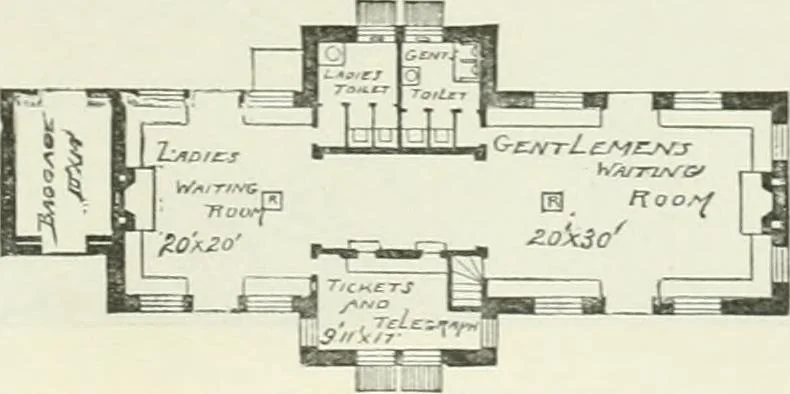 An illustration from Buildings and structures of American railroads. A reference book for railroad managers, superintendents, master mechanics, engineers, architects, and students, 1893, leaf 364