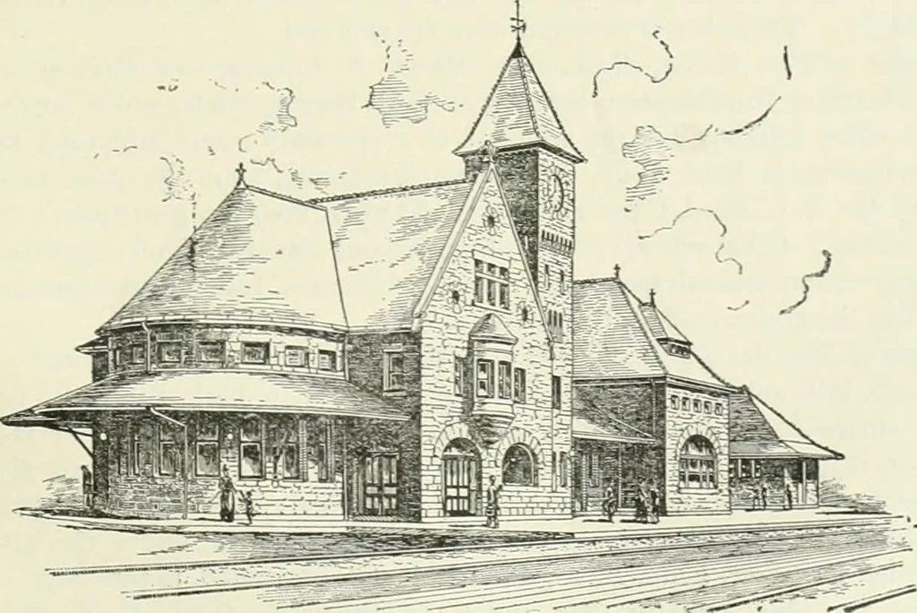 An illustration from Buildings and structures of American railroads. A reference book for railroad managers, superintendents, master mechanics, engineers, architects, and students, 1893, leaf 372