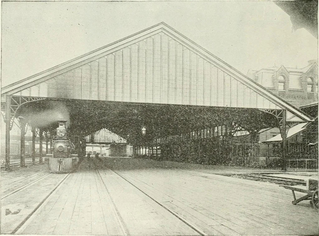 An illustration from Buildings and structures of American railroads. A reference book for railroad managers, superintendents, master mechanics, engineers, architects, and students, 1893, leaf 415