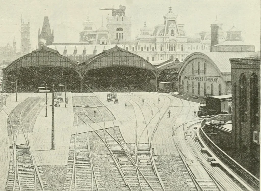 An illustration from Buildings and structures of American railroads. A reference book for railroad managers, superintendents, master mechanics, engineers, architects, and students, 1893, leaf 420