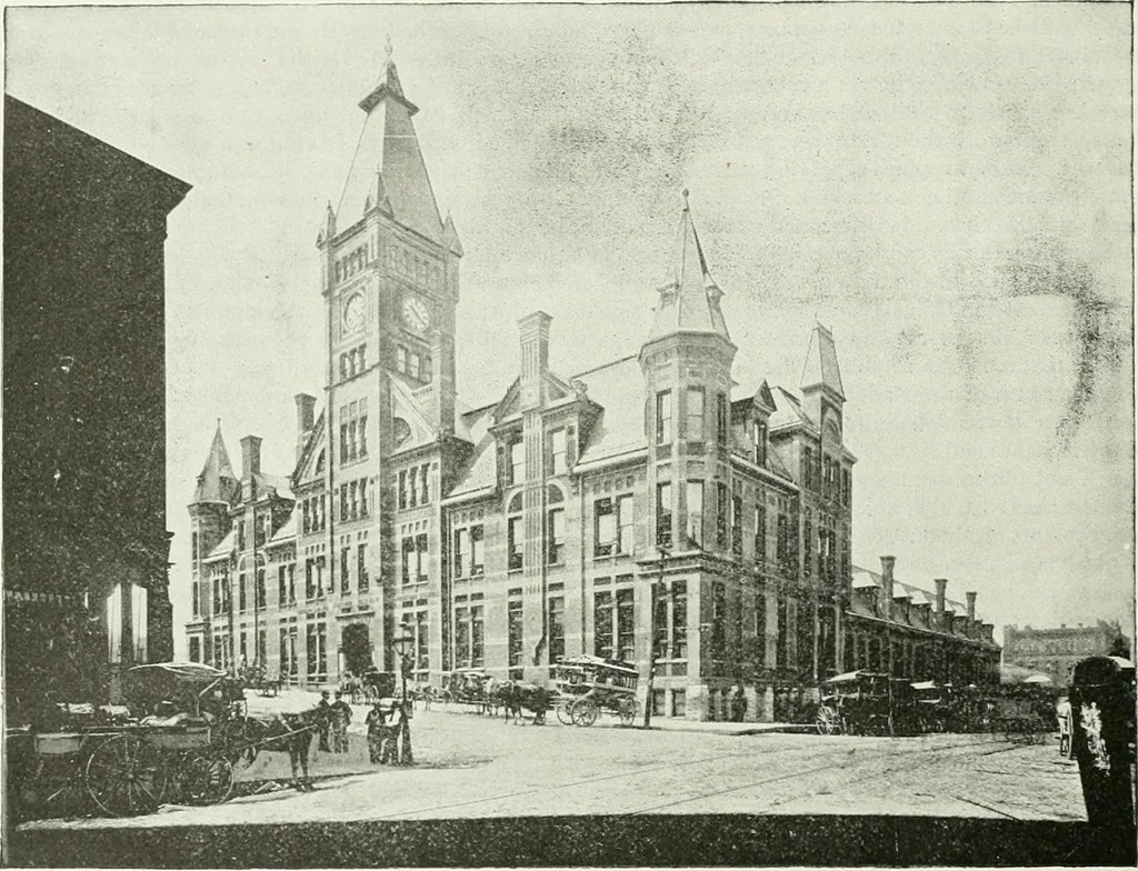 An illustration from Buildings and structures of American railroads. A reference book for railroad managers, superintendents, master mechanics, engineers, architects, and students, 1893, leaf 437