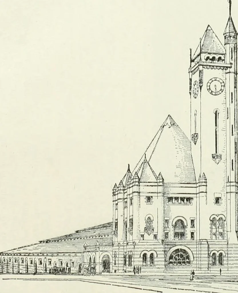 An illustration from Buildings and structures of American railroads. A reference book for railroad managers, superintendents, master mechanics, engineers, architects, and students, 1893, leaf 439