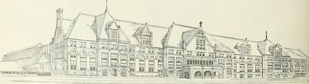An illustration from Buildings and structures of American railroads. A reference book for railroad managers, superintendents, master mechanics, engineers, architects, and students, 1893, leaf 445