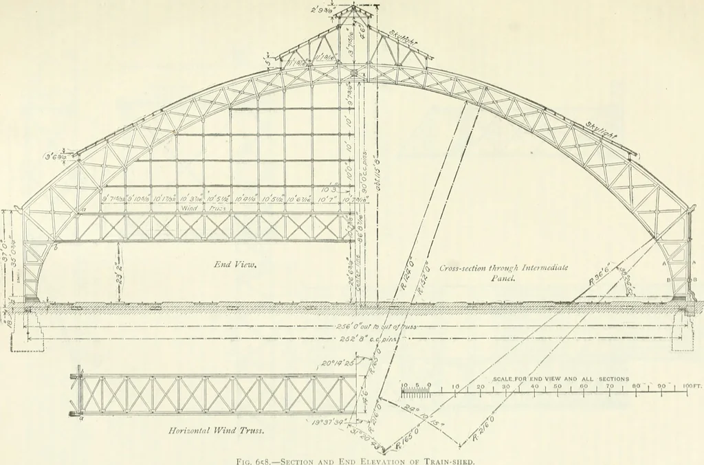 An illustration from Buildings and structures of American railroads. A reference book for railroad managers, superintendents, master mechanics, engineers, architects, and students, 1893, leaf 450