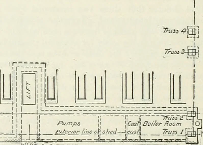 An illustration from Buildings and structures of American railroads. A reference book for railroad managers, superintendents, master mechanics, engineers, architects, and students, 1893, leaf 453