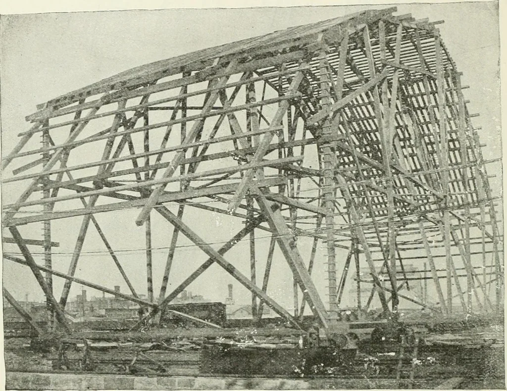 An illustration from Buildings and structures of American railroads. A reference book for railroad managers, superintendents, master mechanics, engineers, architects, and students, 1893, leaf 455