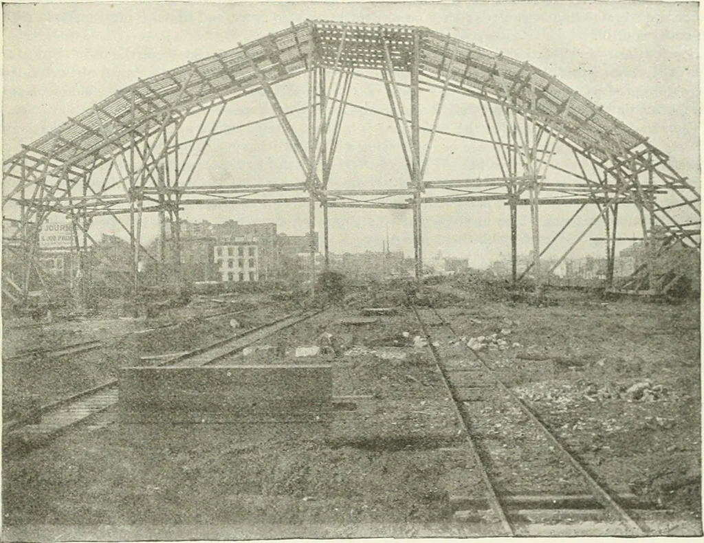 An illustration from Buildings and structures of American railroads. A reference book for railroad managers, superintendents, master mechanics, engineers, architects, and students, 1893, leaf 456