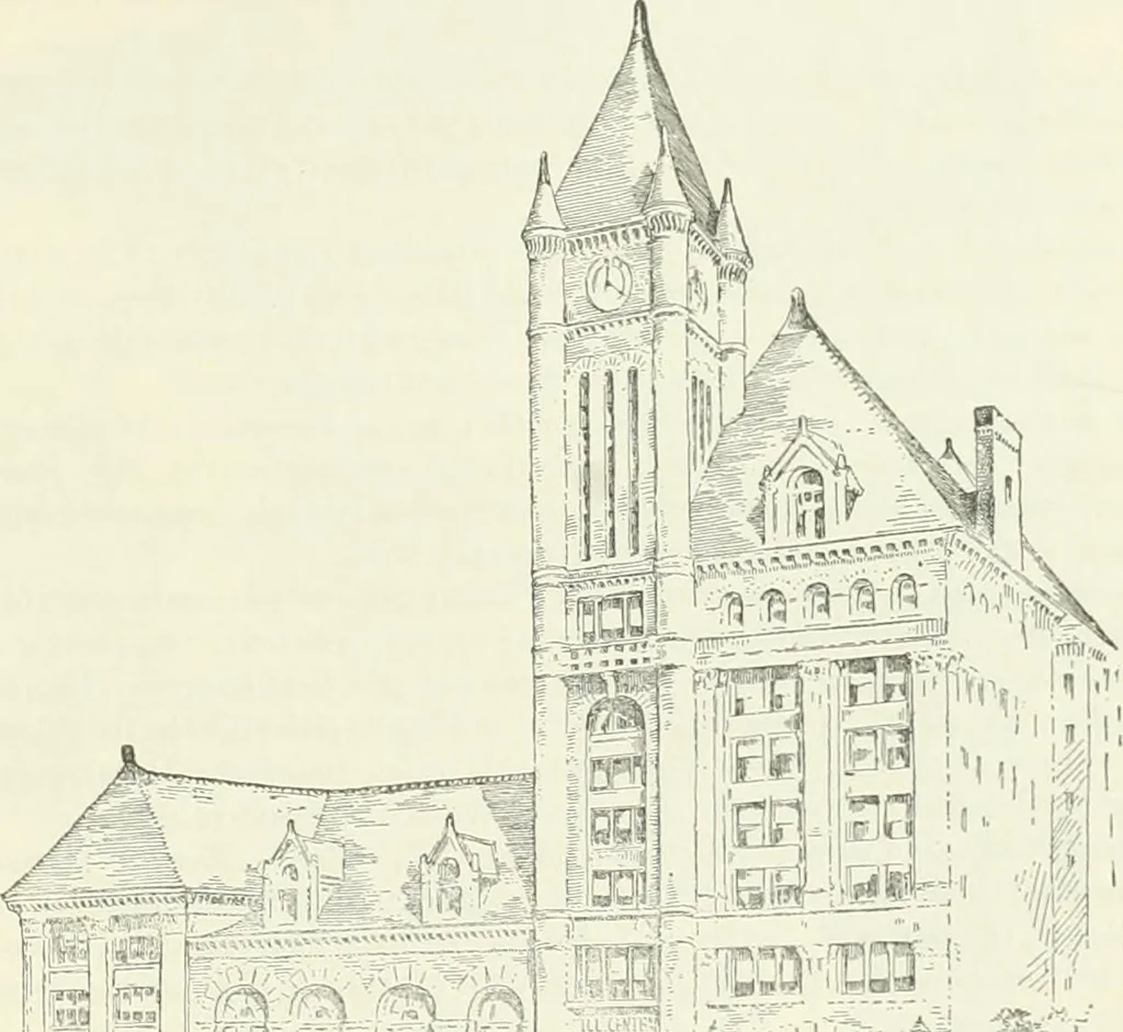 An illustration from Buildings and structures of American railroads. A reference book for railroad managers, superintendents, master mechanics, engineers, architects, and students, 1893, leaf 460