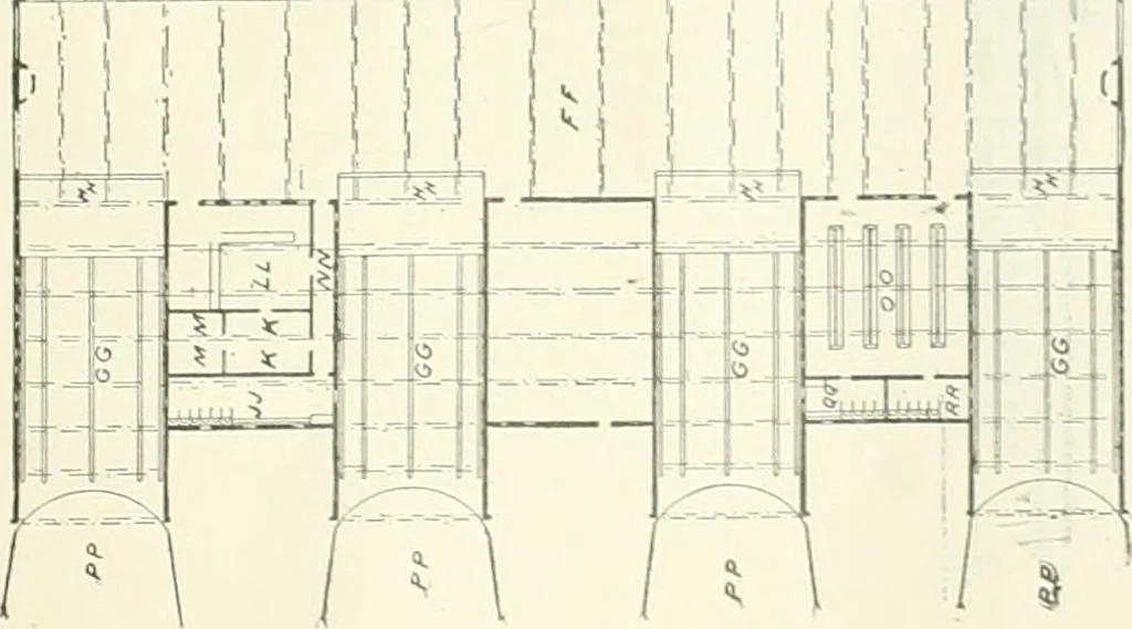 An illustration from Buildings and structures of American railroads. A reference book for railroad managers, superintendents, master mechanics, engineers, architects, and students, 1893, leaf 470