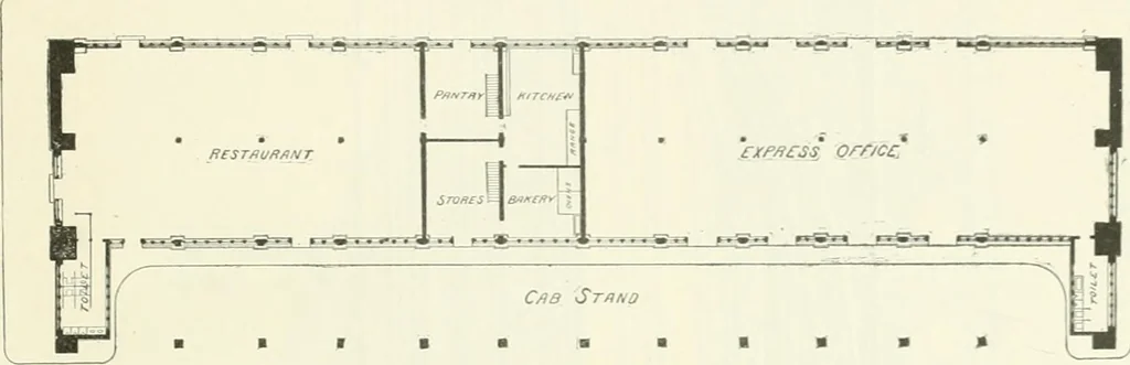 An illustration from Buildings and structures of American railroads. A reference book for railroad managers, superintendents, master mechanics, engineers, architects, and students, 1893, leaf 476