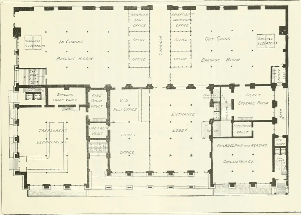 An illustration from Buildings and structures of American railroads. A reference book for railroad managers, superintendents, master mechanics, engineers, architects, and students, 1893, leaf 476
