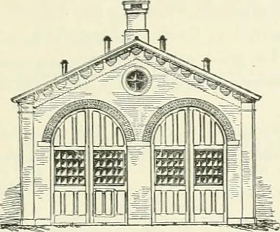 An illustration from Buildings and structures of American railroads. A reference book for railroad managers, superintendents, master mechanics, engineers, architects, and students, 1893, leaf 84