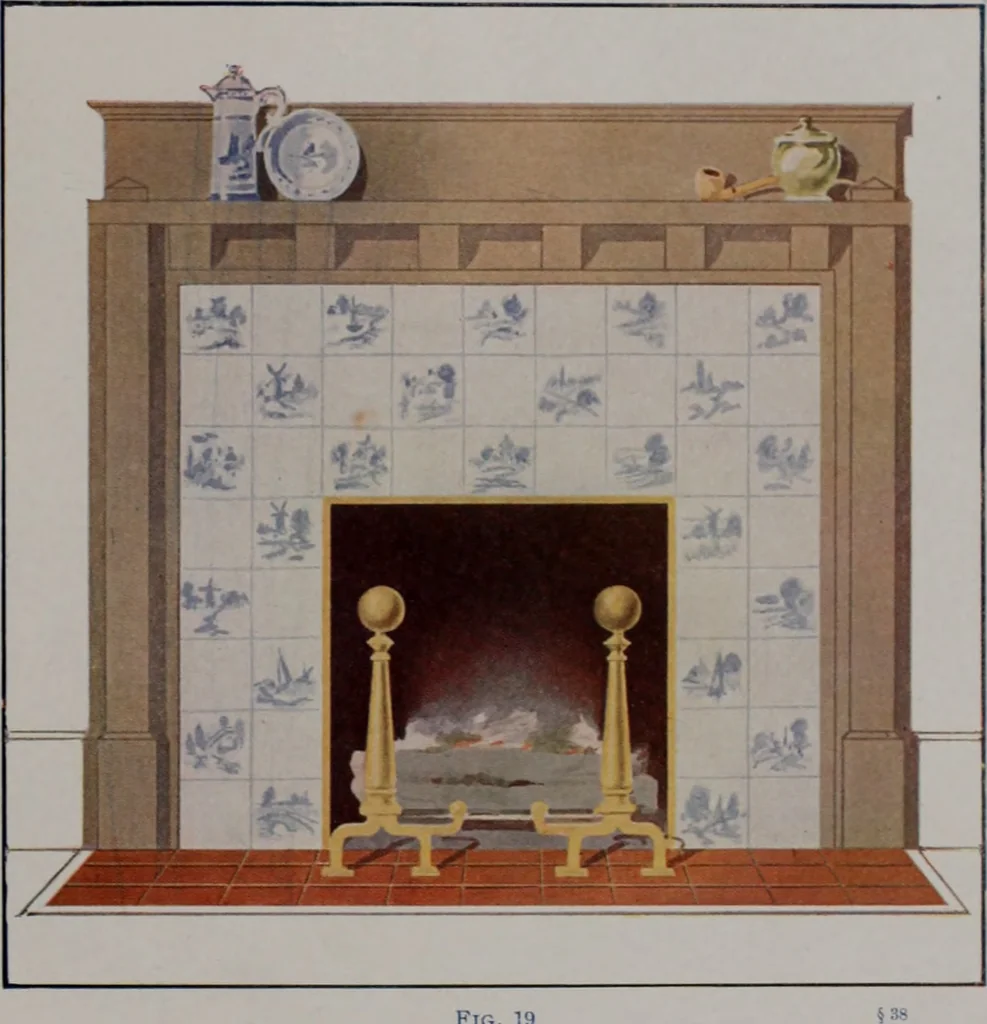 An illustration from Building stone, lathing, plastering, and tiling, common brickwork, ornamental brickwork and terra cotta : lighting fixtures, use and design of lighting fixtures, architectural design, 1909, leaf 122
