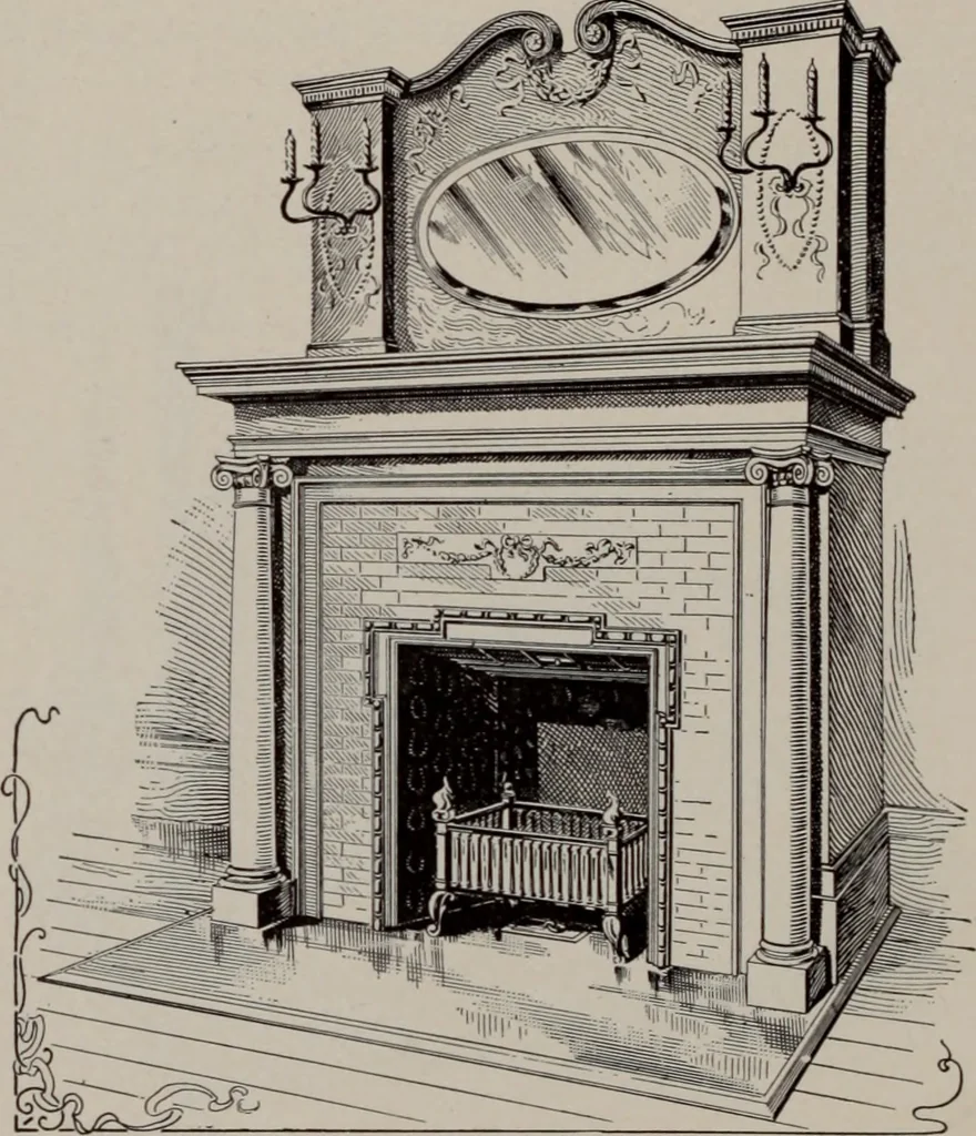 An illustration from Building stone, lathing, plastering, and tiling, common brickwork, ornamental brickwork and terra cotta : lighting fixtures, use and design of lighting fixtures, architectural design, 1909, leaf 205