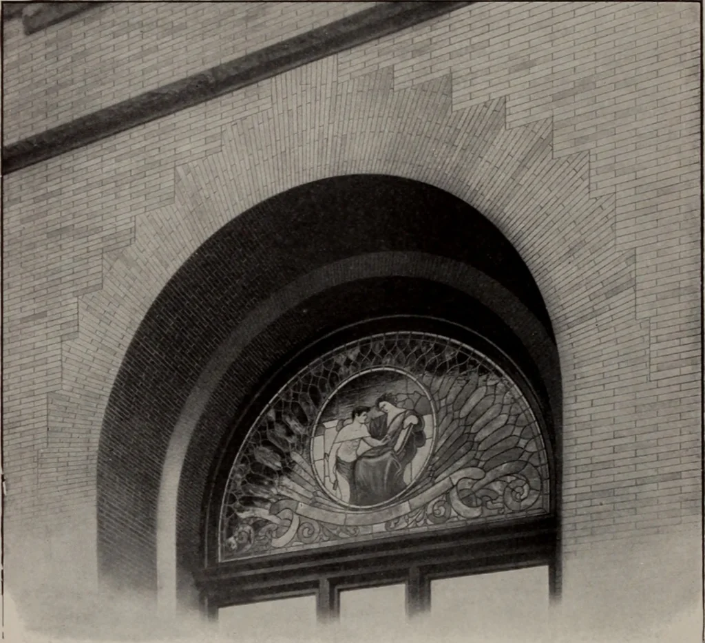 An illustration from Building stone, lathing, plastering, and tiling, common brickwork, ornamental brickwork and terra cotta : lighting fixtures, use and design of lighting fixtures, architectural design, 1909, leaf 231
