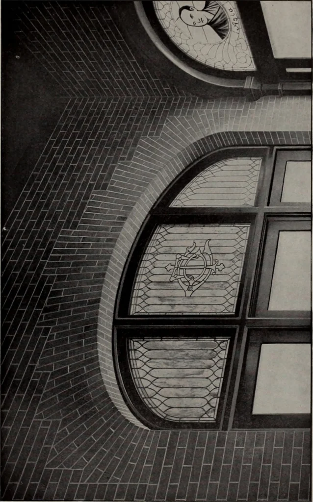 An illustration from Building stone, lathing, plastering, and tiling, common brickwork, ornamental brickwork and terra cotta : lighting fixtures, use and design of lighting fixtures, architectural design, 1909, leaf 232