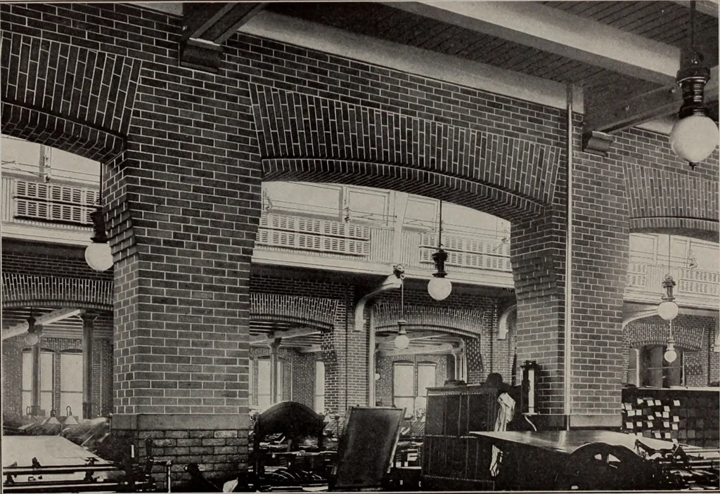An illustration from Building stone, lathing, plastering, and tiling, common brickwork, ornamental brickwork and terra cotta : lighting fixtures, use and design of lighting fixtures, architectural design, 1909, leaf 235