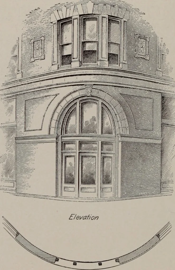 An illustration from Building stone, lathing, plastering, and tiling, common brickwork, ornamental brickwork and terra cotta : lighting fixtures, use and design of lighting fixtures, architectural design, 1909, leaf 239
