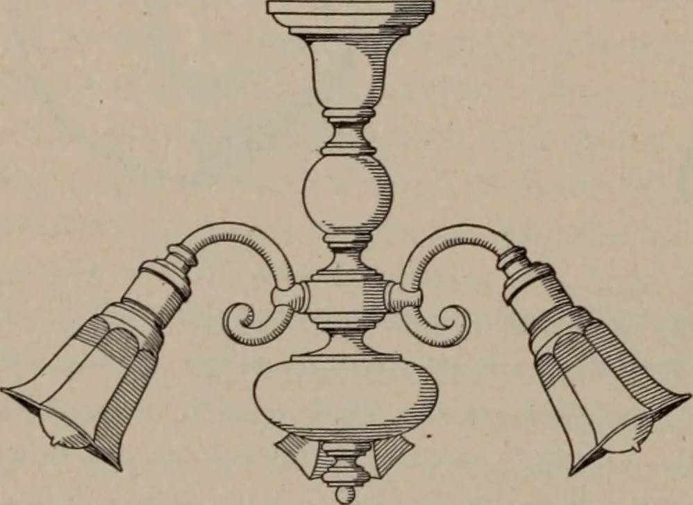 An illustration from Building stone, lathing, plastering, and tiling, common brickwork, ornamental brickwork and terra cotta : lighting fixtures, use and design of lighting fixtures, architectural design, 1909, leaf 297