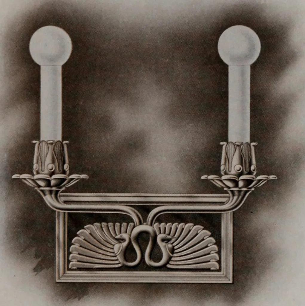 An illustration from Building stone, lathing, plastering, and tiling, common brickwork, ornamental brickwork and terra cotta : lighting fixtures, use and design of lighting fixtures, architectural design, 1909, leaf 344
