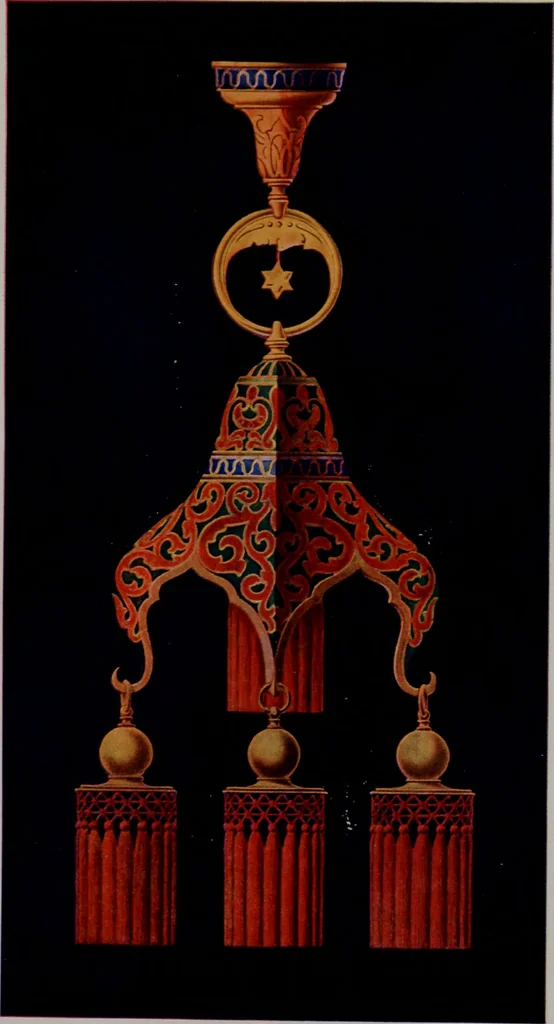 An illustration from Building stone, lathing, plastering, and tiling, common brickwork, ornamental brickwork and terra cotta : lighting fixtures, use and design of lighting fixtures, architectural design, 1909, leaf 362