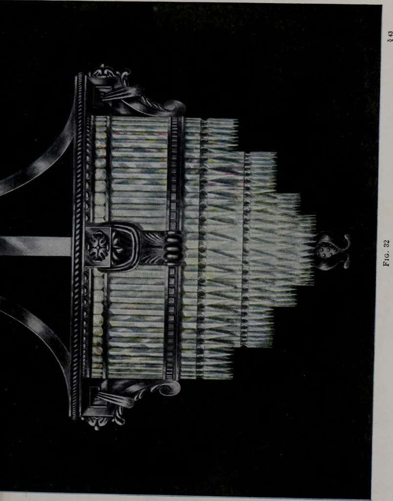 An illustration from Building stone, lathing, plastering, and tiling, common brickwork, ornamental brickwork and terra cotta : lighting fixtures, use and design of lighting fixtures, architectural design, 1909, leaf 428