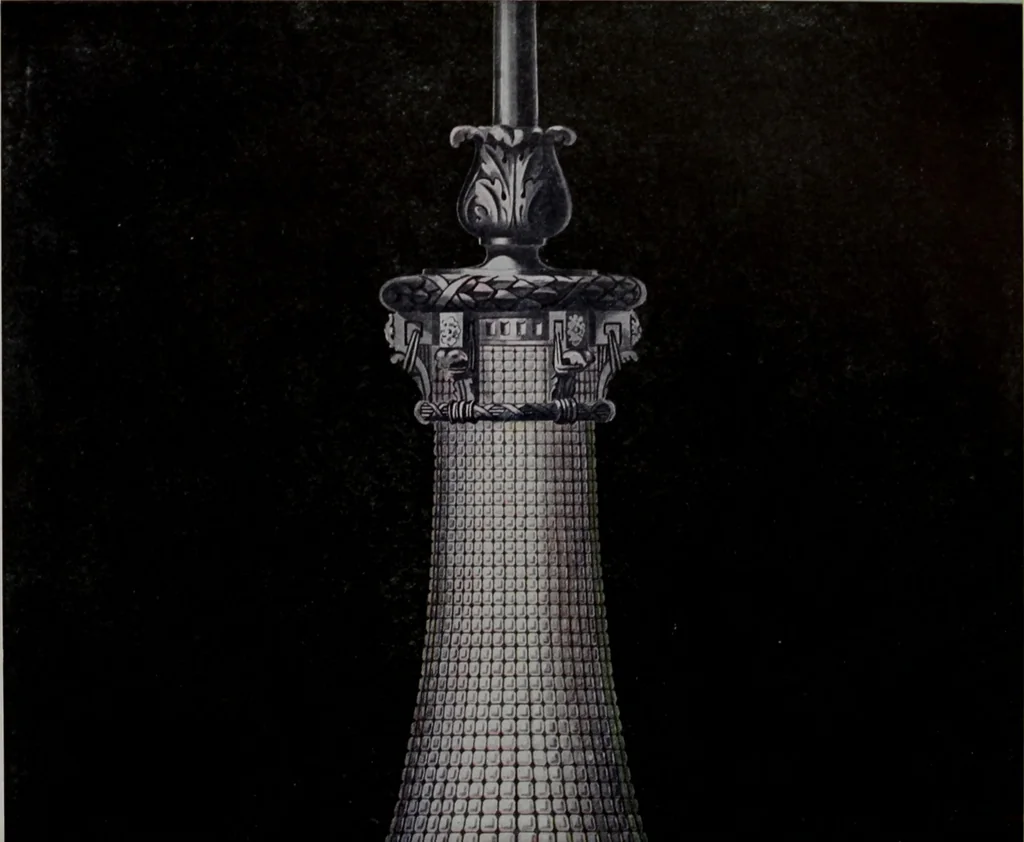An illustration from Building stone, lathing, plastering, and tiling, common brickwork, ornamental brickwork and terra cotta : lighting fixtures, use and design of lighting fixtures, architectural design, 1909, leaf 431