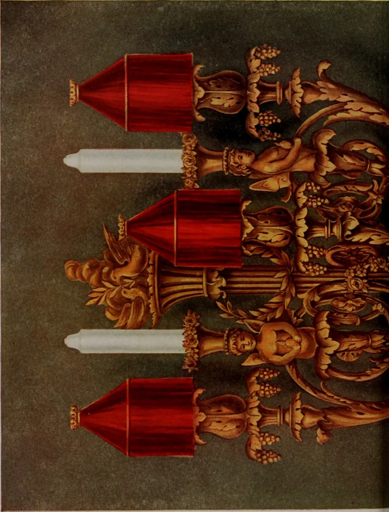 An illustration from Building stone, lathing, plastering, and tiling, common brickwork, ornamental brickwork and terra cotta : lighting fixtures, use and design of lighting fixtures, architectural design, 1909, leaf 453