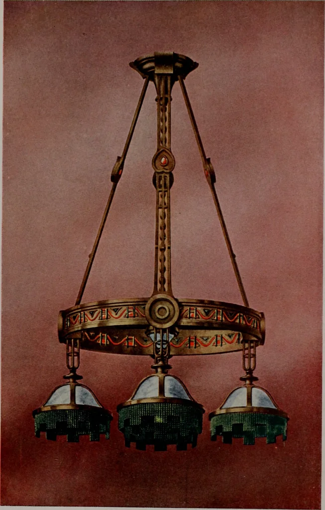 An illustration from Building stone, lathing, plastering, and tiling, common brickwork, ornamental brickwork and terra cotta : lighting fixtures, use and design of lighting fixtures, architectural design, 1909, leaf 460