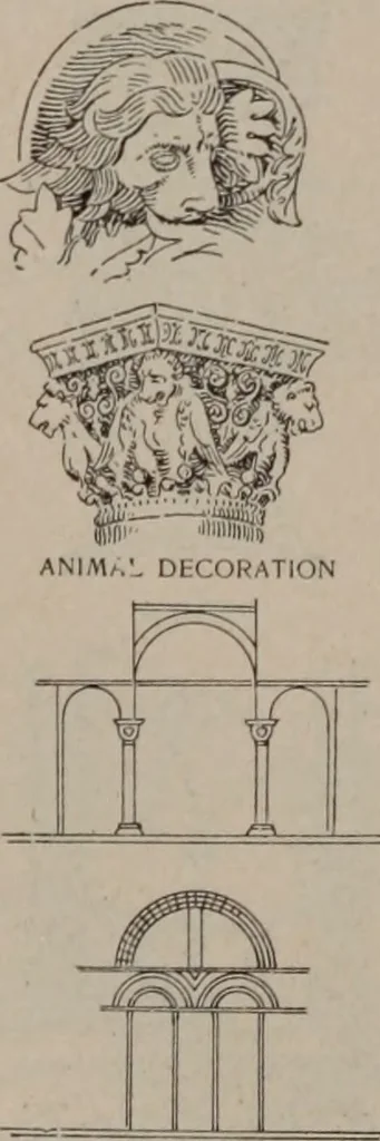 An illustration from Building stone, lathing, plastering, and tiling, common brickwork, ornamental brickwork and terra cotta : lighting fixtures, use and design of lighting fixtures, architectural design, 1909, leaf 467