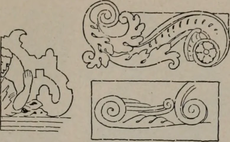 An illustration from Building stone, lathing, plastering, and tiling, common brickwork, ornamental brickwork and terra cotta : lighting fixtures, use and design of lighting fixtures, architectural design, 1909, leaf 482