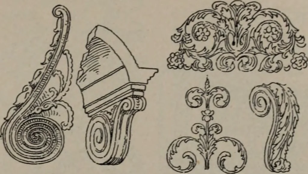 An illustration from Building stone, lathing, plastering, and tiling, common brickwork, ornamental brickwork and terra cotta : lighting fixtures, use and design of lighting fixtures, architectural design, 1909, leaf 484