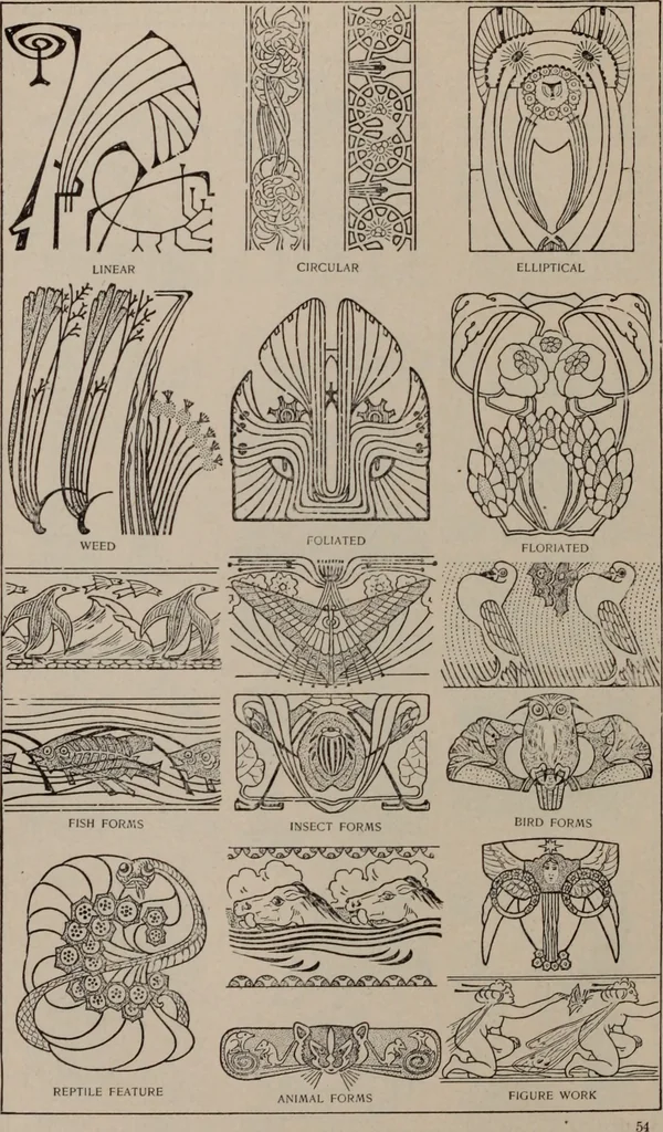An illustration from Building stone, lathing, plastering, and tiling, common brickwork, ornamental brickwork and terra cotta : lighting fixtures, use and design of lighting fixtures, architectural design, 1909, leaf 487