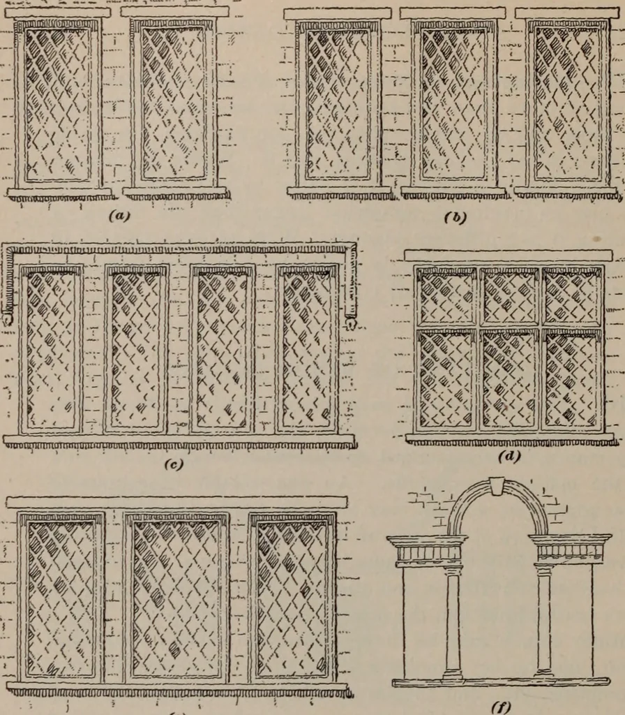 An illustration from Building stone, lathing, plastering, and tiling, common brickwork, ornamental brickwork and terra cotta : lighting fixtures, use and design of lighting fixtures, architectural design, 1909, leaf 535