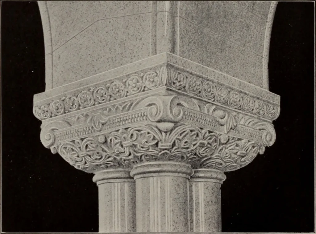 An illustration from Building stone, lathing, plastering, and tiling, common brickwork, ornamental brickwork and terra cotta : lighting fixtures, use and design of lighting fixtures, architectural design, 1909, leaf 55
